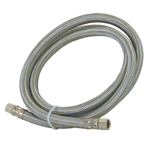 Eastman 10' Braided Stainless Steel Icemaker Connector (1/4 Comp. x 1/4 Comp.)