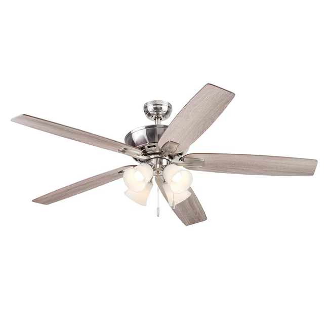 Harbor Breeze Macon Bay 62-in Brushed Nickel Indoor Ceiling Fan with Light (5-Blade)