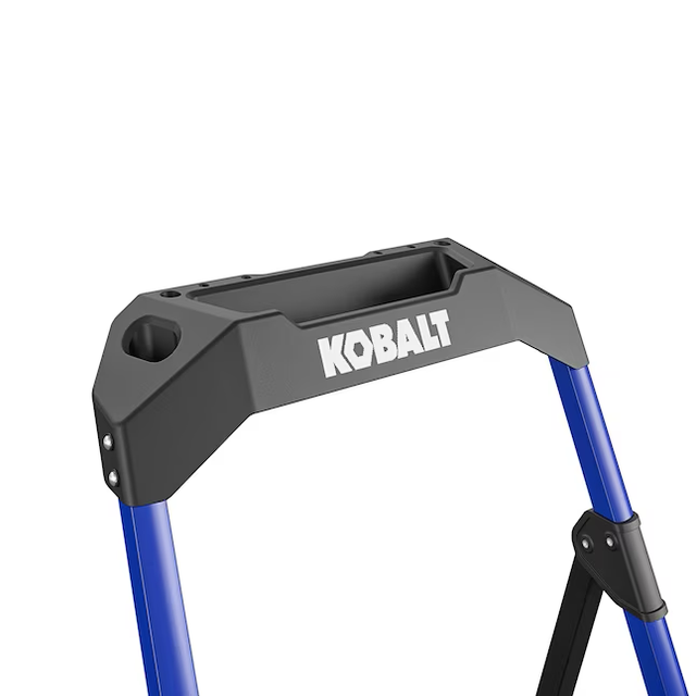 Kobalt 3-Step 300-lb Capacity Black Steel Foldable Step Stool