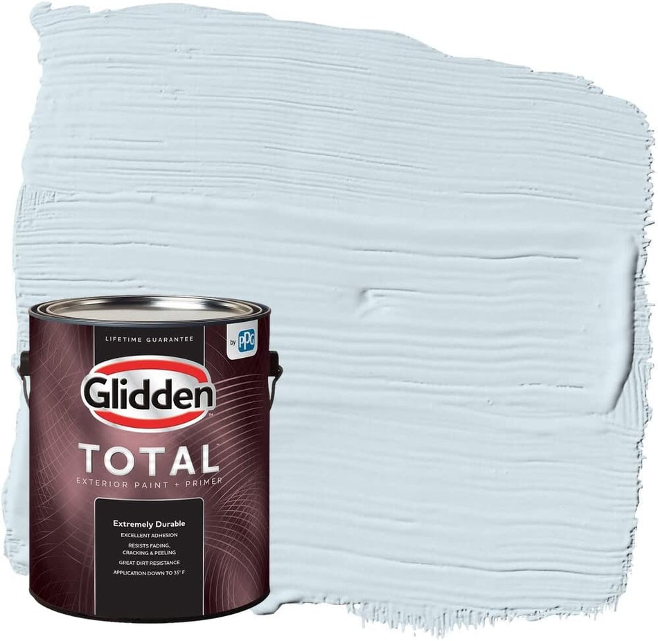 Glidden Total Exterior Paint & Primer Semi-Gloss, Breakwater