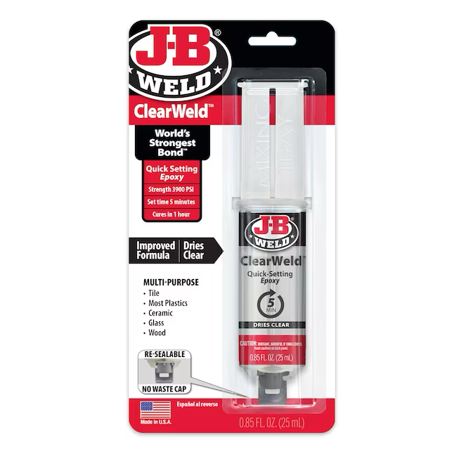 J-B WELD Clearweld Syringe Epoxy Adhesive - 25 mL