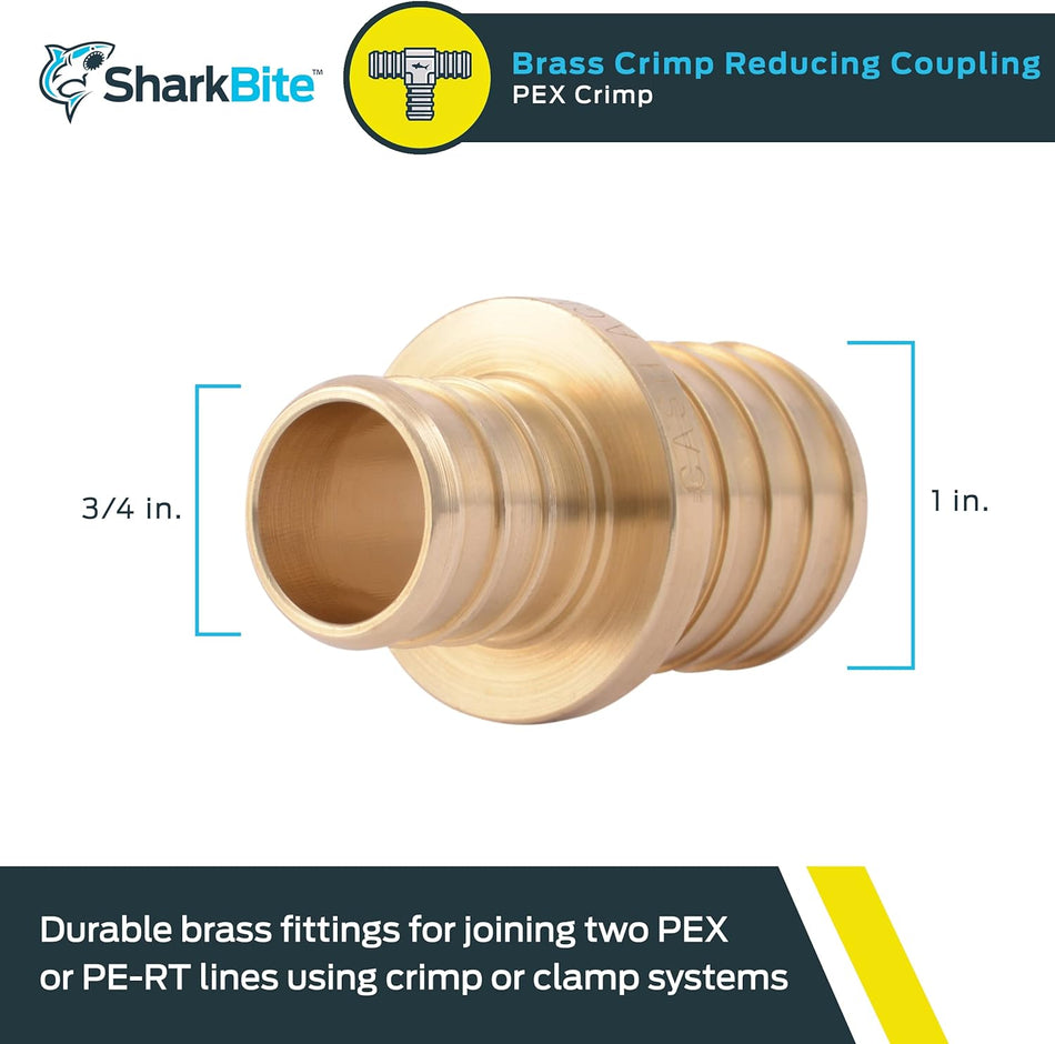 SharkBite 3/4 in. x 1 in. Brass Crimp Reducing Coupling