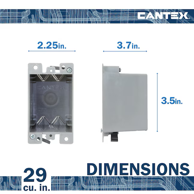 CANTEX 1-Gang PVC Old Work Switch/Outlet Electrical Box