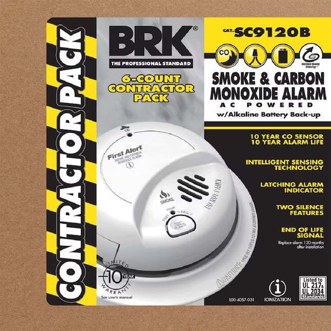 First Alert Brk 6-Pack Hardwired Combination Smoke and Carbon Monoxide Detector