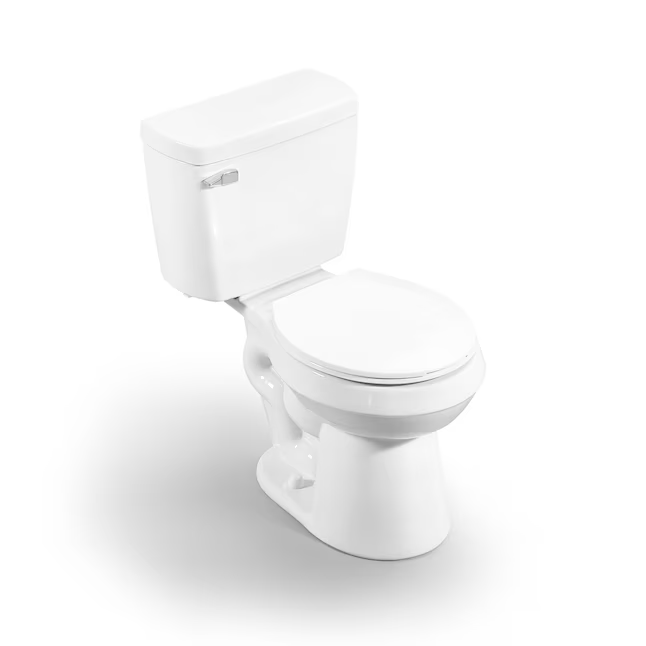 Project Source  Pro-Flush White Round Chair Height 2-piece WaterSense Toilet 12-in Rough-In Size (Ada Compliant)