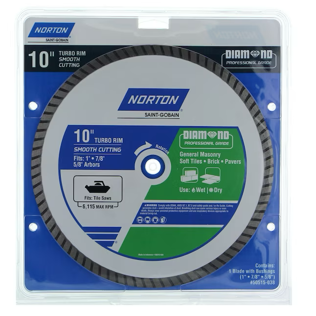 Norton 10-in Wet/Dry Turbo Rim Diamond Saw Blade