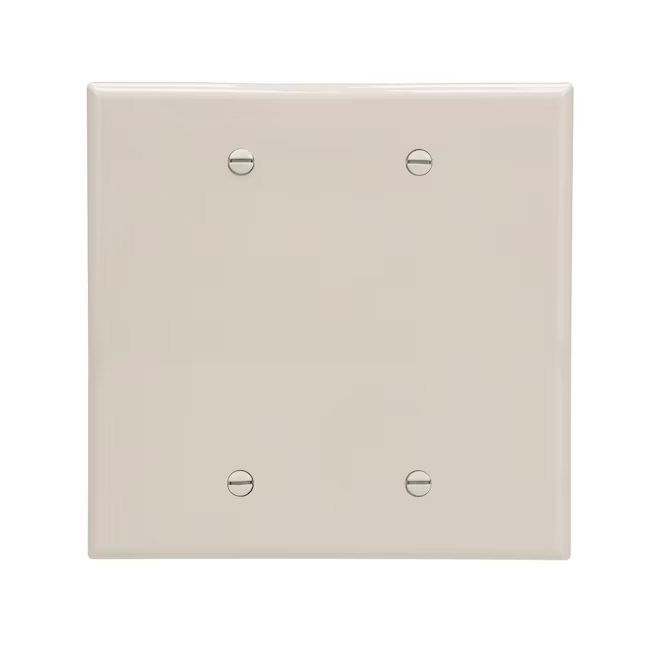 Eaton 2-Gang Midsize Light Almond Polycarbonate Indoor Blank Wall Plate