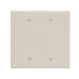 Eaton 2-Gang Midsize Light Almond Polycarbonate Indoor Blank Wall Plate