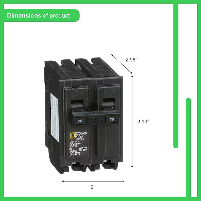 Square D Homeline 70-amp 2-Pole Standard Trip Circuit Breaker