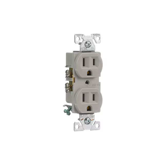 Eaton Arrow Hart 15-Amp 125-volt Residential/Commercial Duplex Outlet, Gray