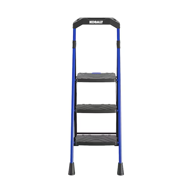 Kobalt 3-Step 300-lb Capacity Black Steel Foldable Step Stool