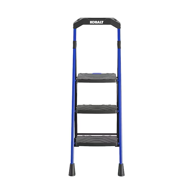 Kobalt 3-Step 300-lb Capacity Black Steel Foldable Step Stool