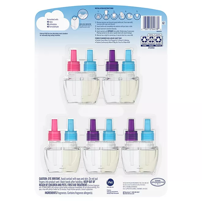 Febreze PLUG Air Freshener Refills, Mediterranean Lavender + Downy April Fresh 5 ct.