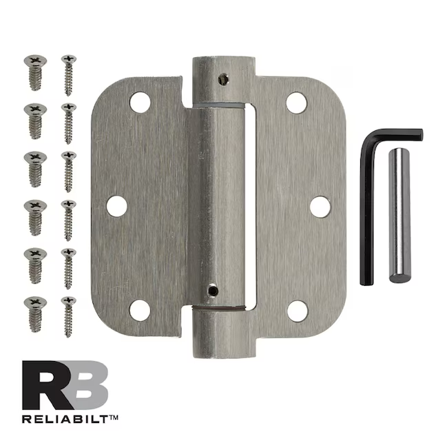 Bisagra para puerta interior embutida de níquel satinado RELIABILT de 3-1/2 pulg. de alto x 5/8 pulg. de radio