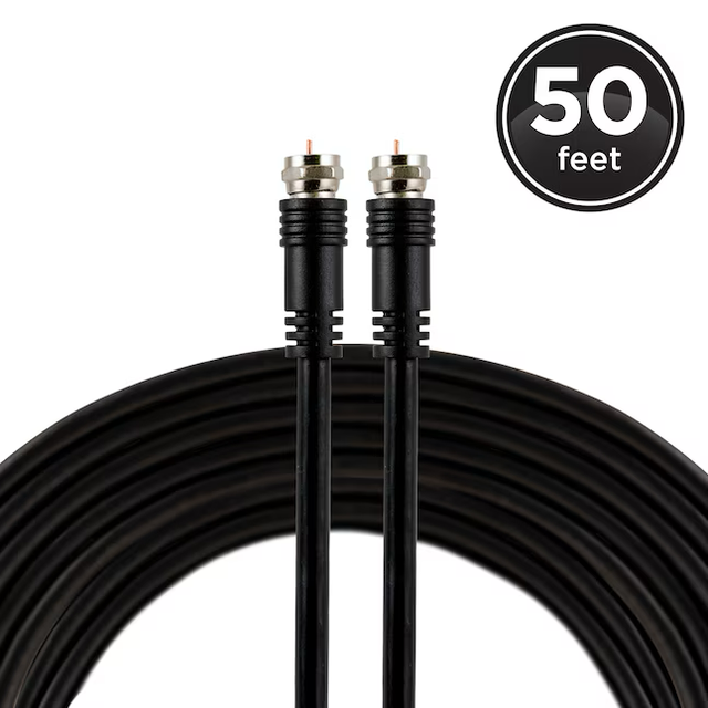 Cable coaxial Utilitech Rg6 negro de 50 pies