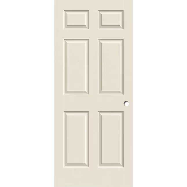 RELIABILT 6-panel Textured Hollow Core Primed Molded Composite Slab Door with Lockset Bore