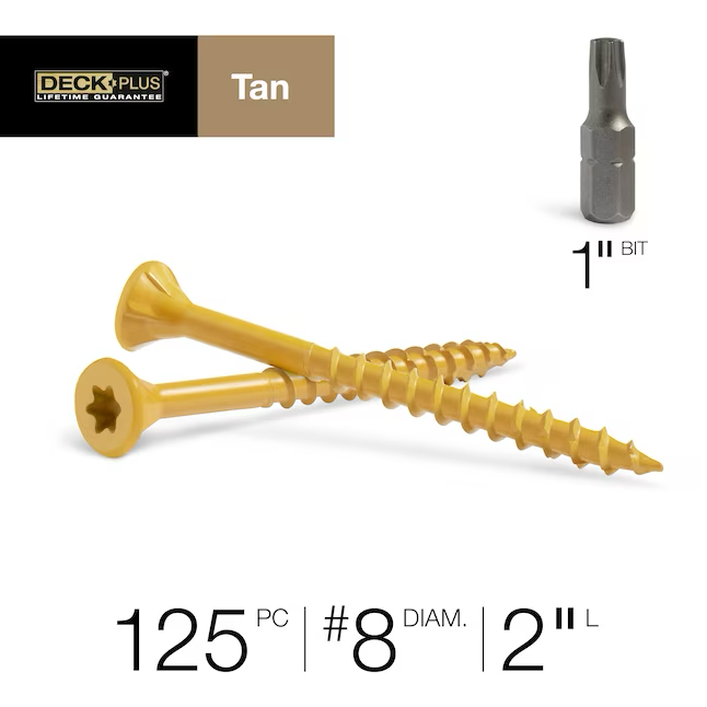 Deck Plus #8 x 2-in Wood To Wood Deck Screws (125-Per Box)