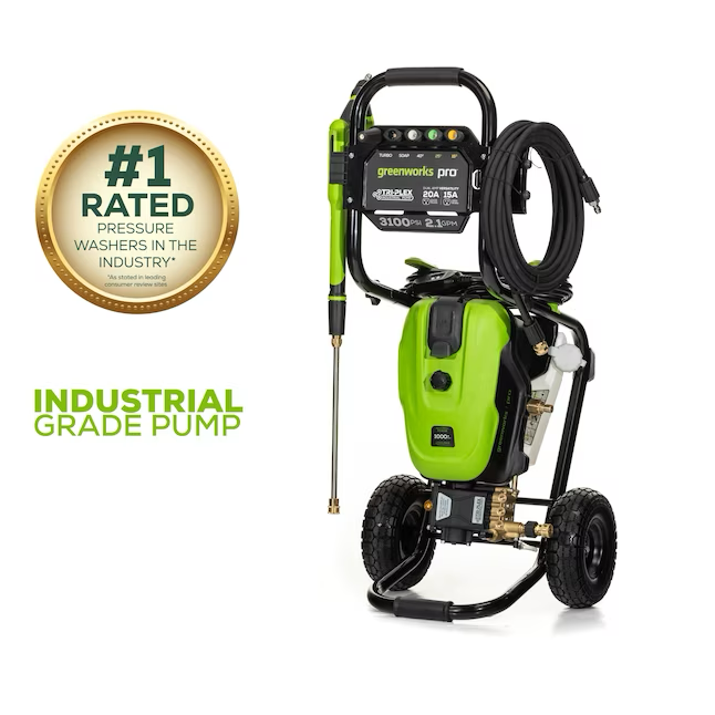 Greenworks Industrial Grade 3100 PSI 2.1-Gallons Cold Water Electric Pressure Washer