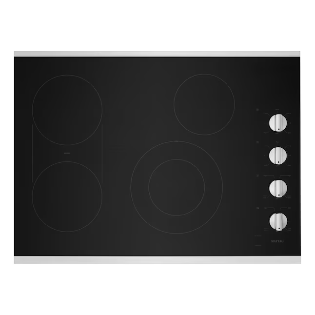 Maytag 30-in 4 Elements Smooth Surface (Radiant) Stainless Steel Electric Cooktop