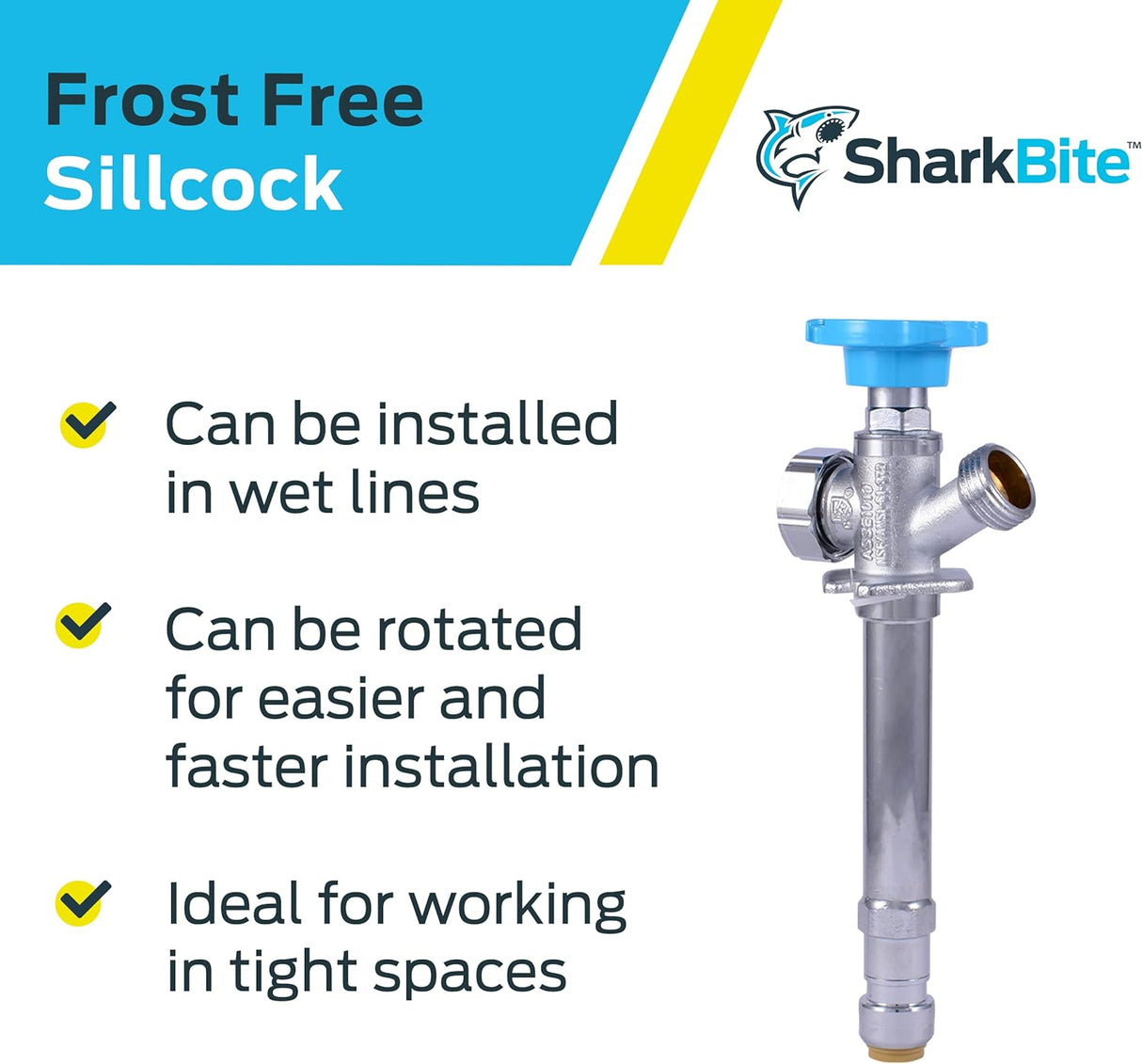 SharkBite Frost Free Sillcock 1/2 Zoll x 3/4 Zoll MHT 4 Zoll
