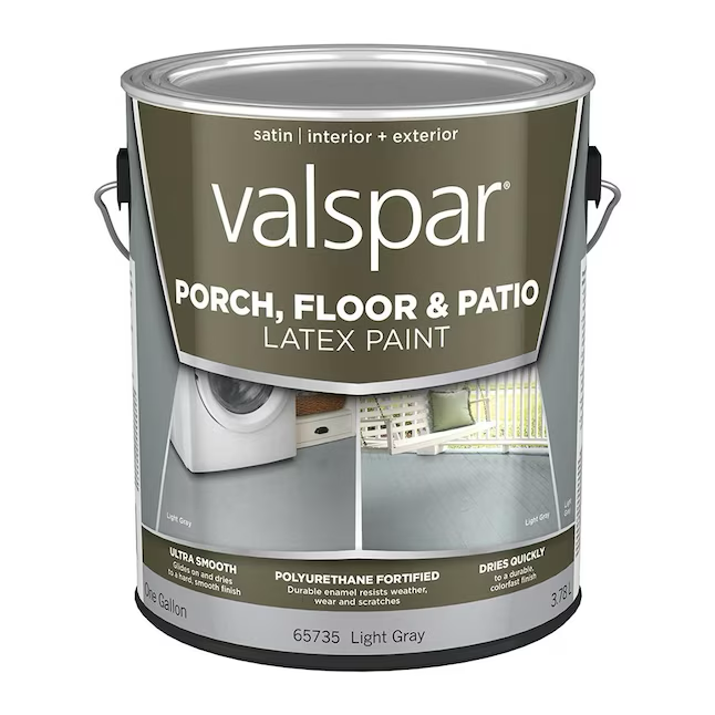 Valspar Hellgraue Satin-Außenfarbe für Veranda und Boden (1 Gallone)