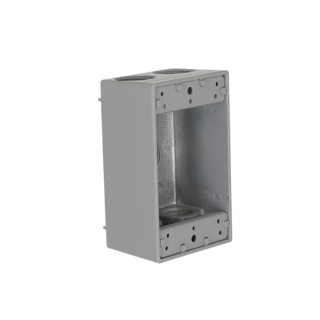 Caja eléctrica rectangular Hubbell Bell de 1 unidad, de aluminio, resistente a la intemperie, para trabajos nuevos o antiguos