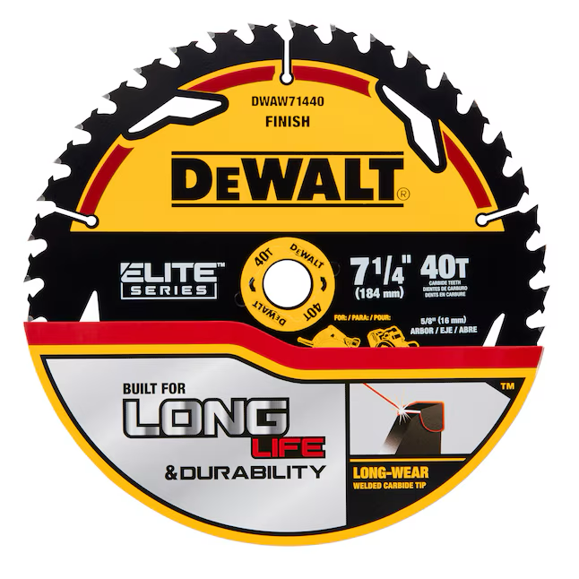 DEWALT ELITE SERIES 7-1/4-in 40-Tooth Fine Finish Tungsten Carbide-tipped Steel Circular Saw Blade