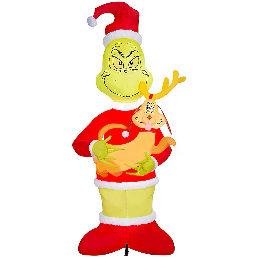 Grinch 8-ft LED Dr Seuss Grinch & Max Christmas Inflatable