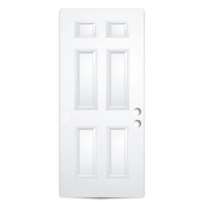 RELIABILT 36-in x 80-in Steel Universal Reversible Primed Single Front Door Insulating Core