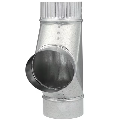 IMPERIAL 4-in 30 Gauge Galvanized Steel Round Full Flow Duct Tee