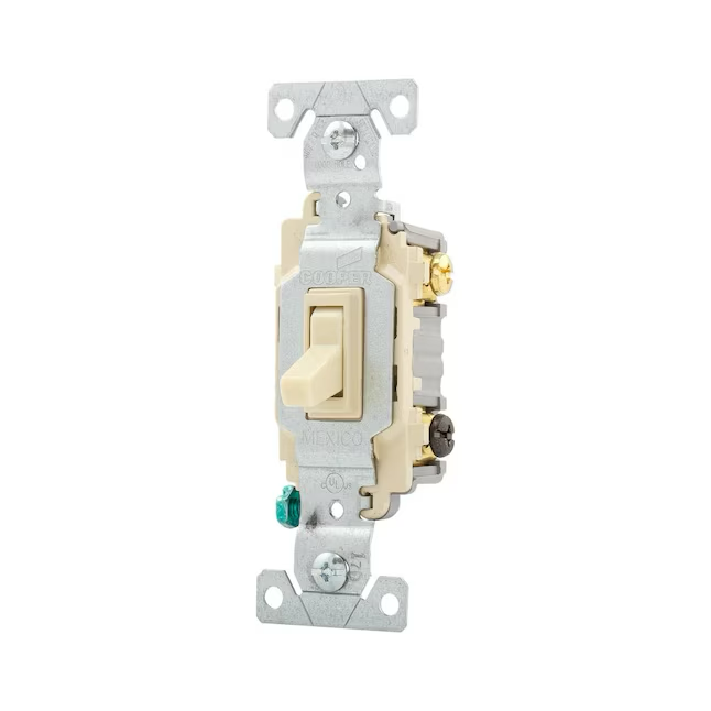 Eaton 15-Amp 3-Way Toggle Light Switch, Ivory