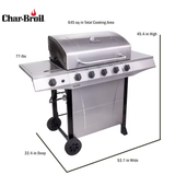 Parrilla de gas propano líquido Char-Broil Performance Series Silver de 5 quemadores con 1 quemador lateral