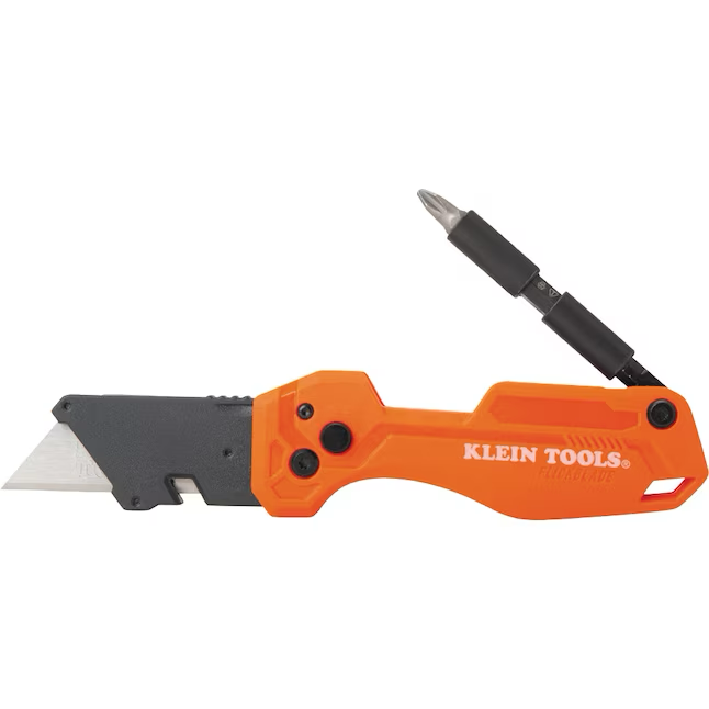 Klein Tools Flickblade 3/4-in 1-Blade Folding Utility Knife with Impact Screwdriver