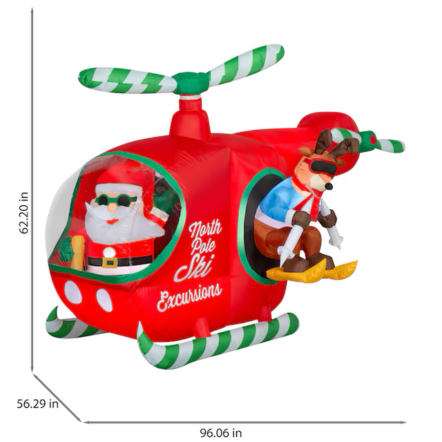 Holiday Living 5-ft LED Animated Helicopter Christmas Inflatable