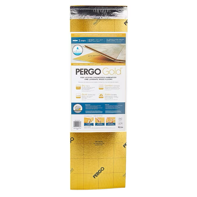 Pergo GOLD 4-ft W x 25-ft L x 3 T Premium Foam Moisture Resistant Flooring Underlayment (100-sq ft / Fan fold)