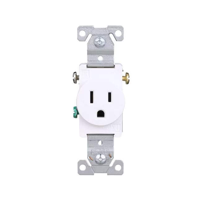 Eaton 15-Amp 125-volt Tamper Resistant Residential/Commercial Round Outlet, White