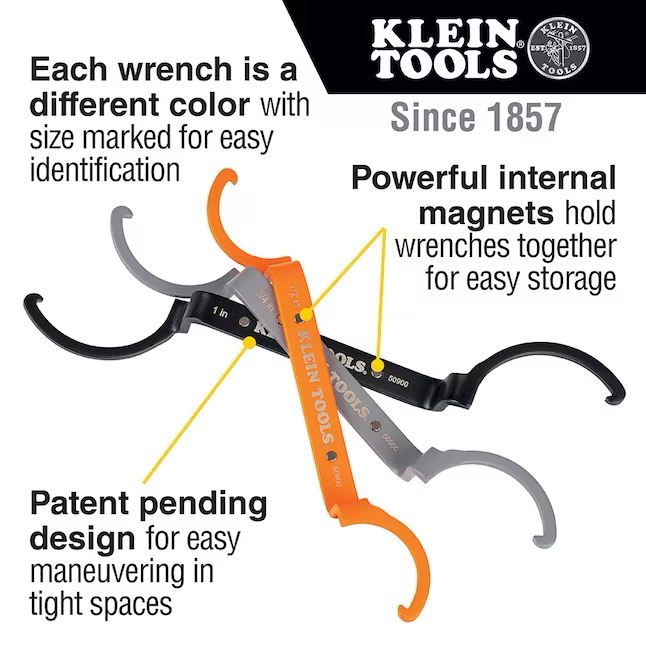 Klein Tools Locknut Wrench 1/2", 3/4" and 1" Lock-nut Wrench