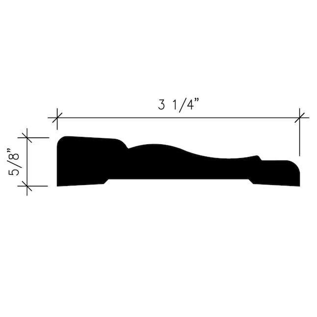 Inteplast Group Building Products Carcasa de poliestireno acabado 9444 de 5/8 pulgadas x 3-1/4 pulgadas x 8 pies