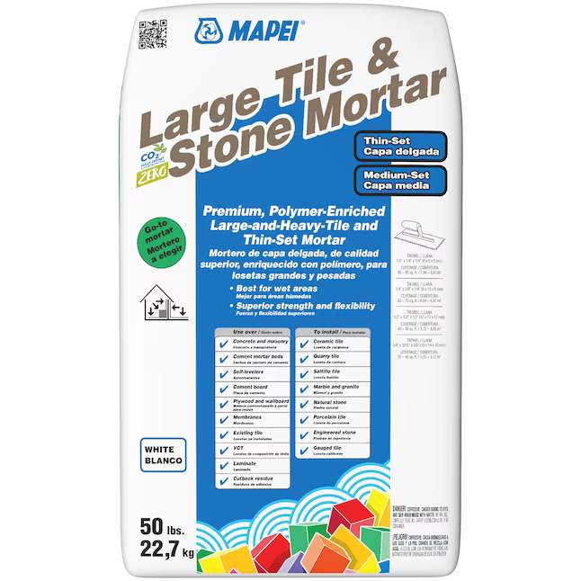 Mortero fino blanco MAPEI para baldosas de tamaño grande y piedra/baldosas de lecho mediano (50 lb)