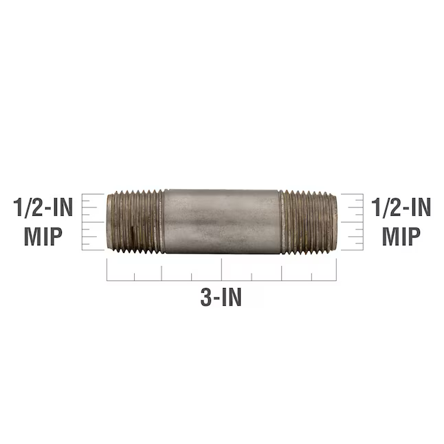 RELIABILT 1/2-in x 3-in Galvanized Nipple