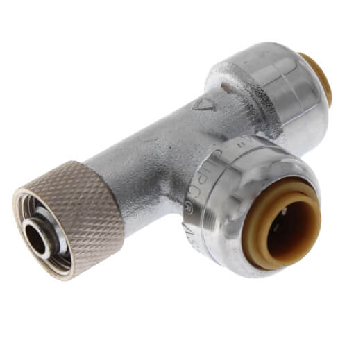 SharkBite 1/4 in. (3/8 in. OD) x 1/4 in. (3/8 in. OD) x 3/8 in. Compression Dual Outlet Stop Valve Adapter