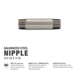 RELIABILT 3/4-in x 4-in Galvanized Nipple