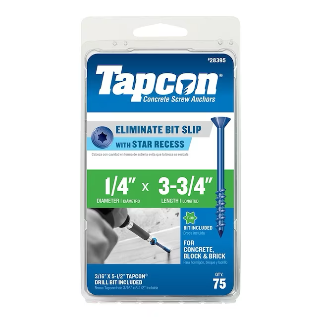 Tapcon 1/4-in x 3-3/4-in Concrete Anchors (75-Pack)