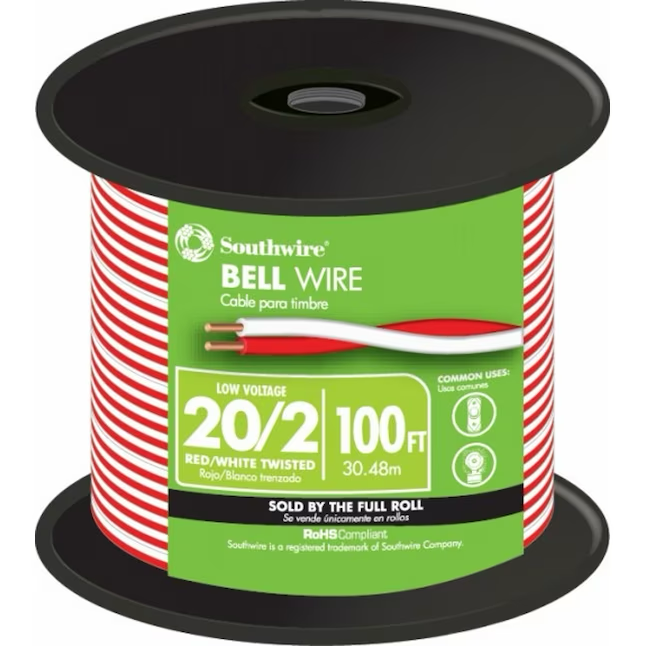 Southwire 100-ft 20/2 massives Türklingelkabel (Rollenware)