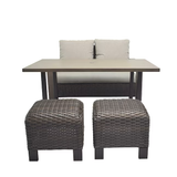 allen + roth Camdon 4-Piece Wicker Patio Conversation Set with Brown Cushions