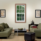 JELD-WEN V-2500 New Construction 31-1/2-in x 59-1/2-in x 3-in Jamb White Vinyl Low-e Single Hung Window with Grids Full Screen Included