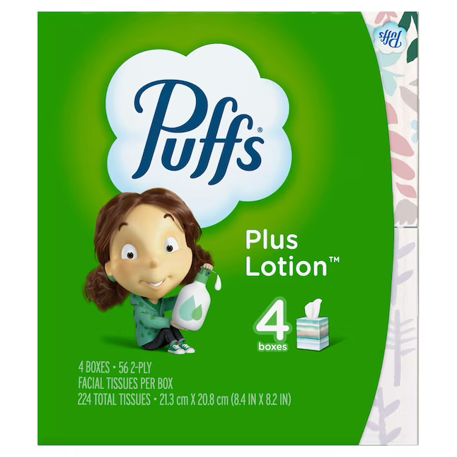 Puffs 4er-Pack Kosmetiktücher (56 Stück)