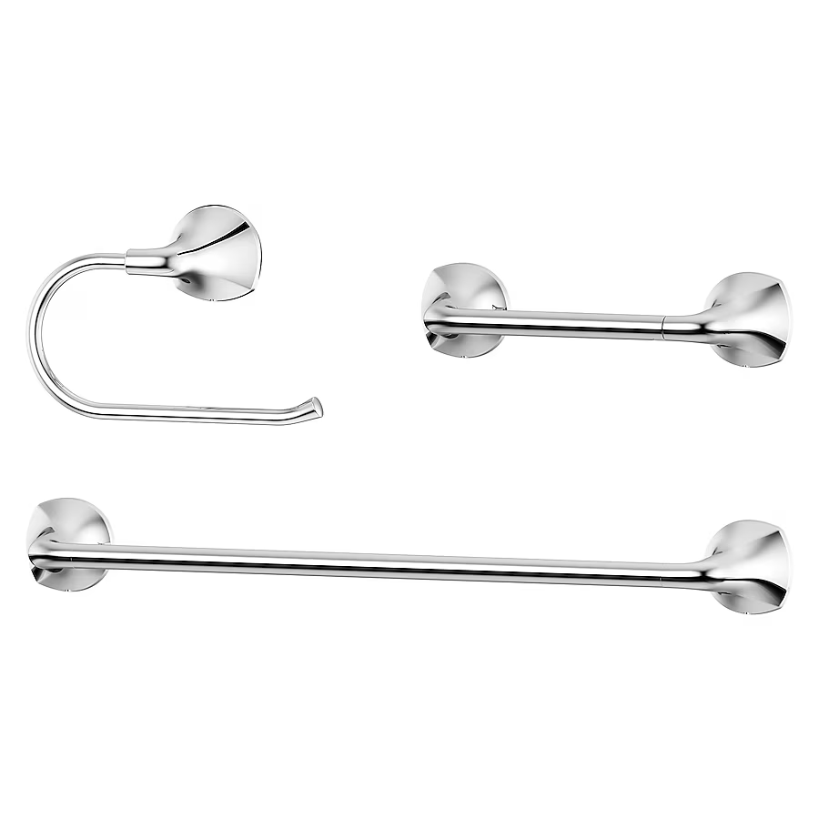 Pfister 3-Piece Rancho Polished Chrome Decorative Bathroom Hardware Set with Towel Bar,Toilet Paper Holder and Towel Ring