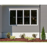 RELIABILT 150 Series New Construction 35-1/2-in x 59-1/2-in x 3-1/4-in Jamb Black Vinyl Low-e Single Hung Window with Grids Half Screen Included