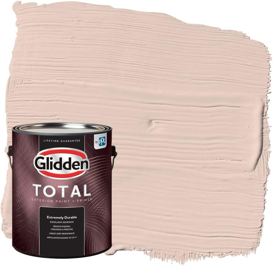 Glidden Total Exterior Paint &amp; Primer Semi-Gloss, Belle of The Ball 